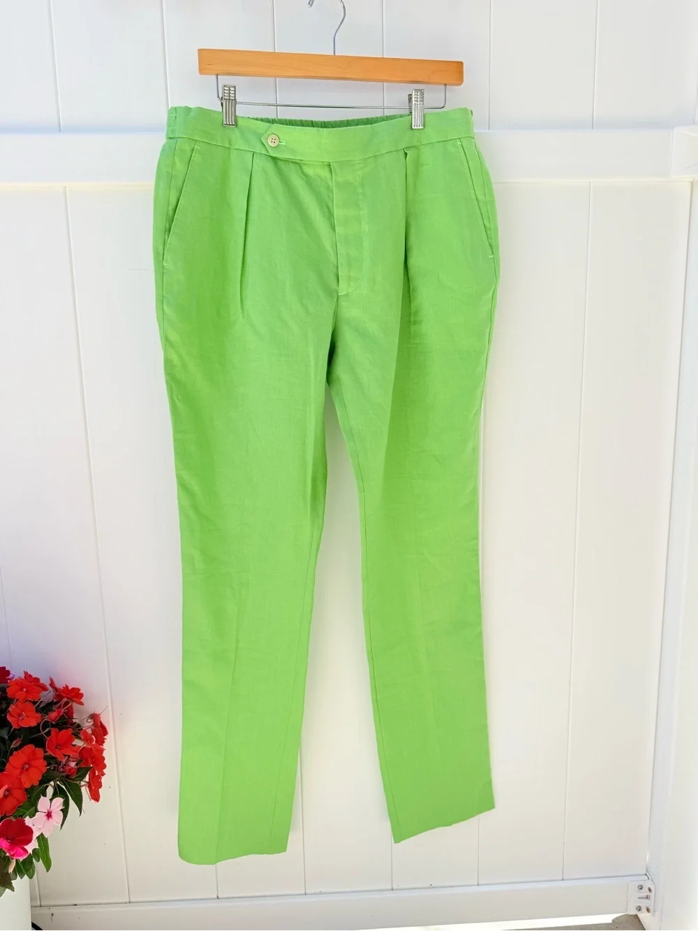 Polo by Ralph Lauren Lime Green Pleated Dress Pants